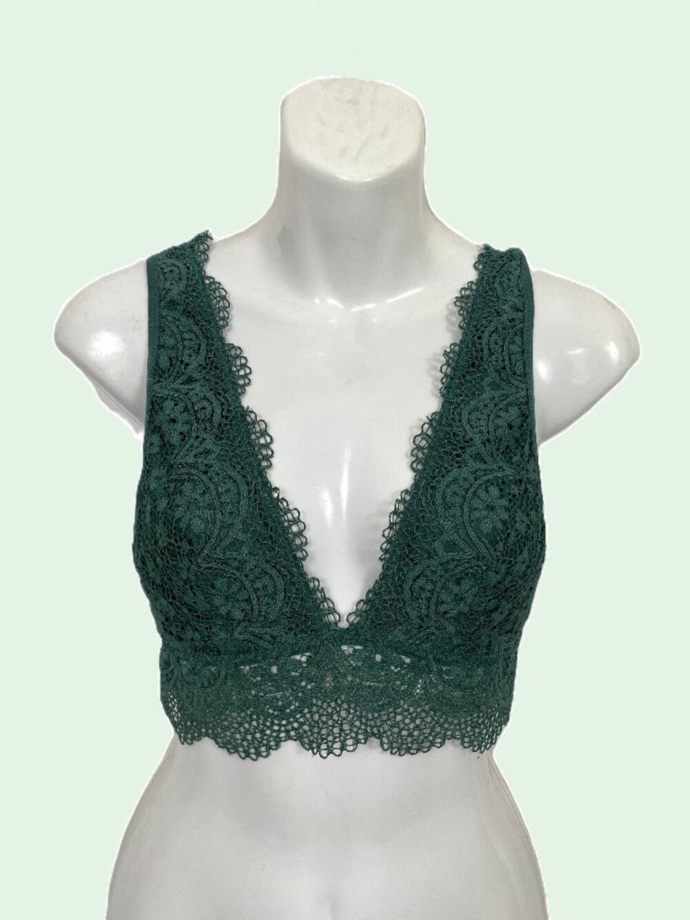 Victoria's Secret Forest Green Lace Bralette Size: M